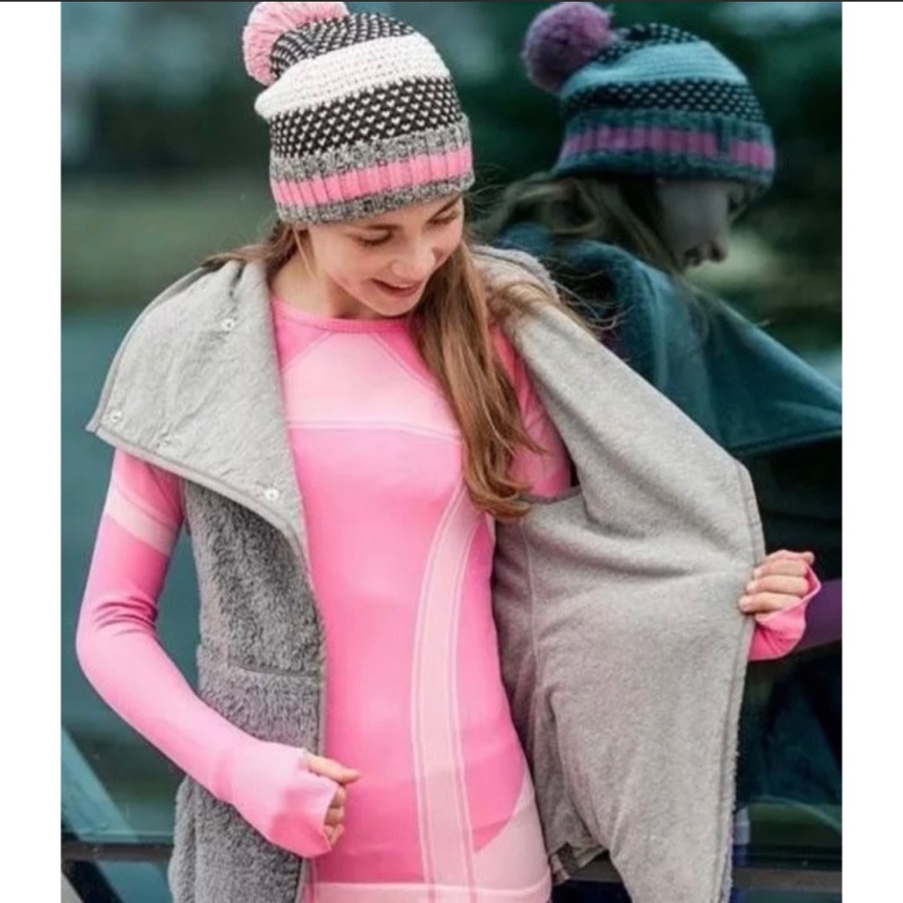 Ivivva by Lululemon Forever Sherpa Vest Sz 12 Gray